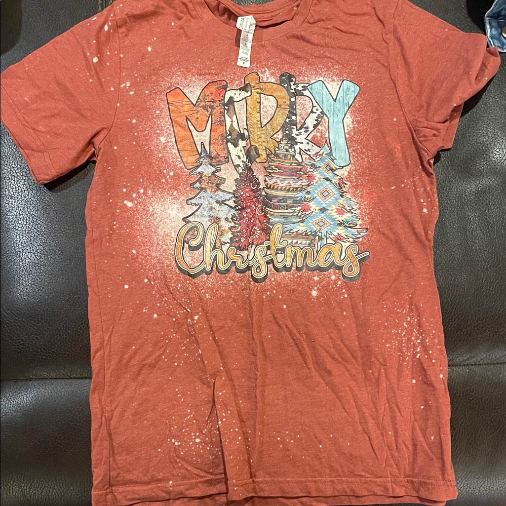 Bella Canvas Merry Christmas Tee - Red
